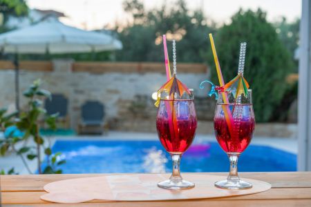 drinks by the pool